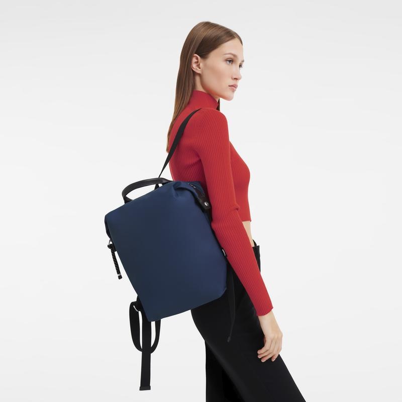 Navy Men's Longchamp Le Pliage Energy L Backpacks | 71908-EMIZ