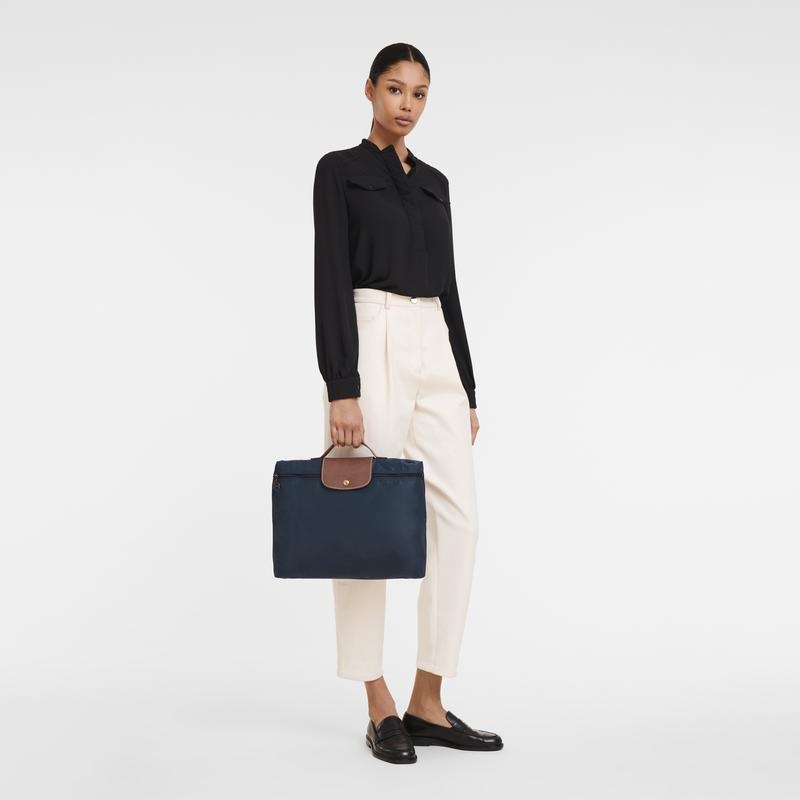 Navy Men's Longchamp Le Pliage Original S Briefcase | 06492-ZNKO