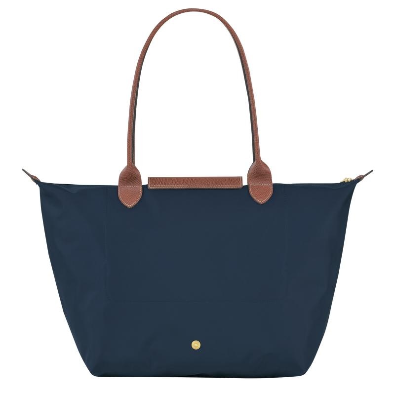 Navy Women's Longchamp Le Pliage Original L Tote Bag | 21096-OXDB