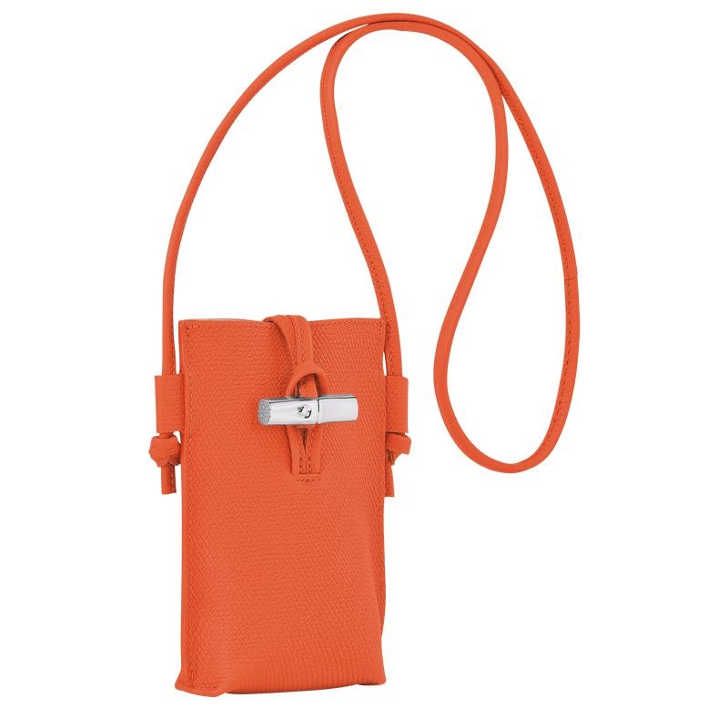 Orange Women's Longchamp Roseau with lace Phone Case | 08143-MFXQ
