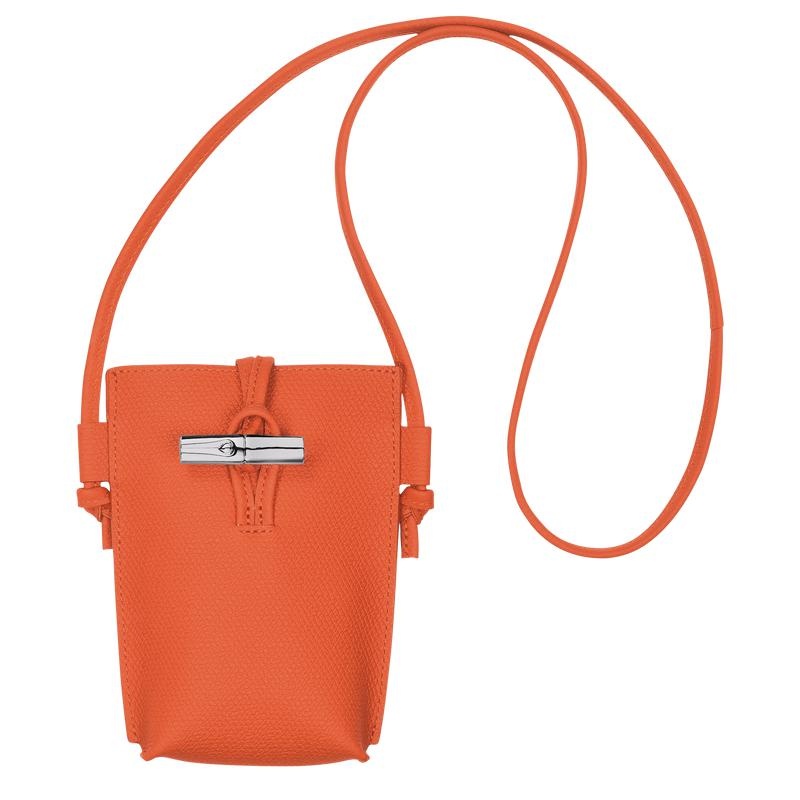 Orange Women\'s Longchamp Roseau with lace Phone Case | 08143-MFXQ