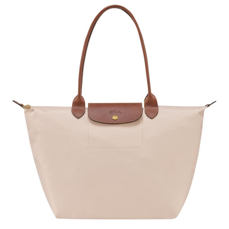 Paper White Women\'s Longchamp Le Pliage Original L Tote Bag | 83752-FAQN