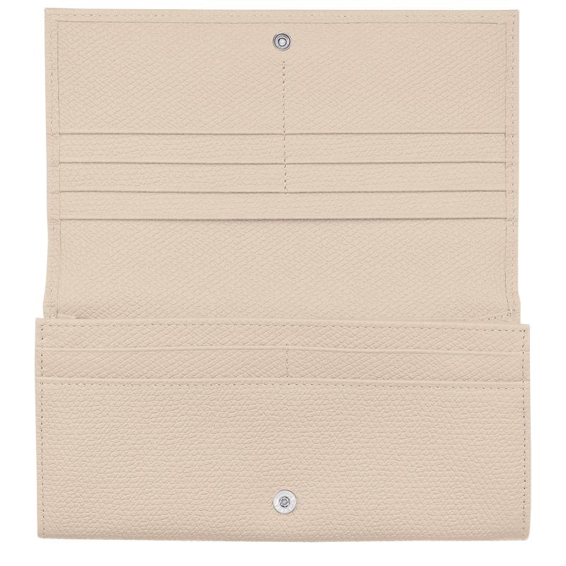 Paper White Women's Longchamp Roseau Continental Wallets | 08954-JADR