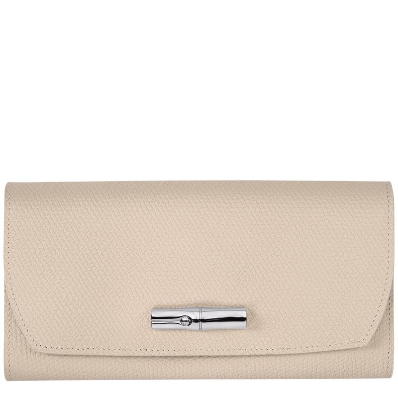 Paper White Women\'s Longchamp Roseau Continental Wallets | 08954-JADR