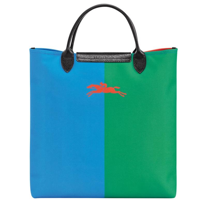 Red/Navy Men's Longchamp x Robert Indiana L Handbags | 62847-KLTI