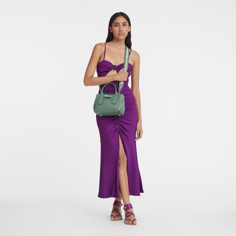 Sage Green Women's Longchamp Roseau S Handbags | 93605-BHRA