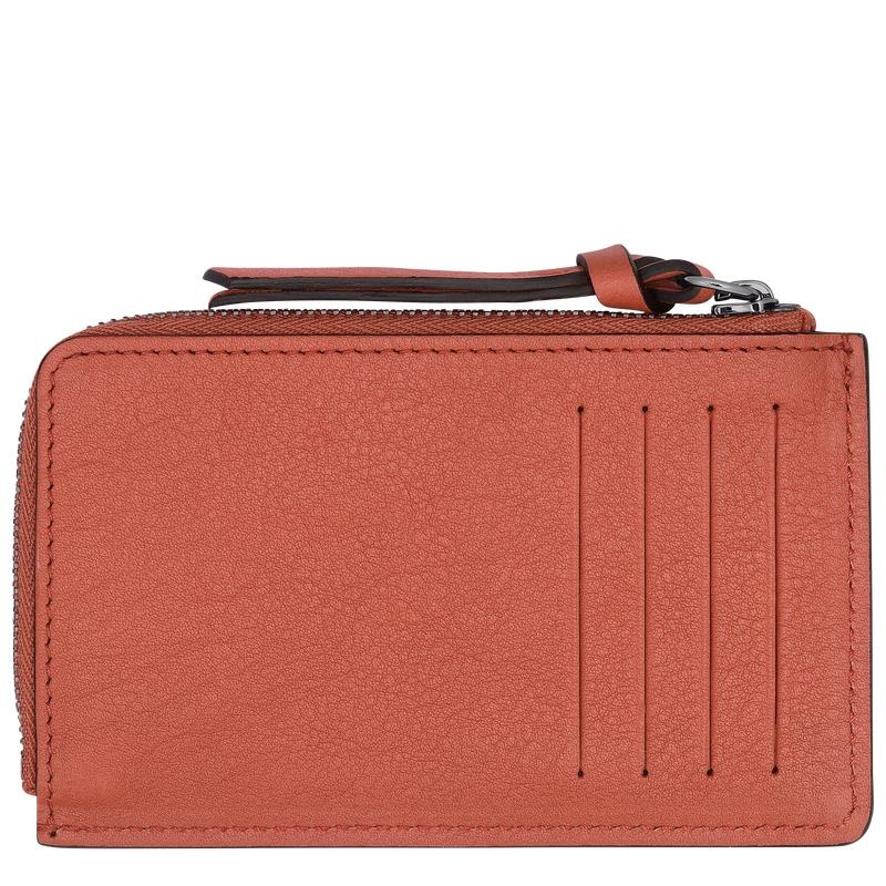 Sienna Red Men's Longchamp 3D Cardholders | 97835-XRAO