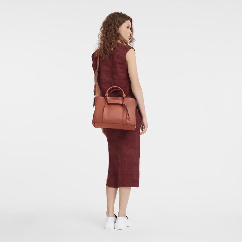 Sienna Red Women's Longchamp 3D L Handbags | 62539-ZFTX