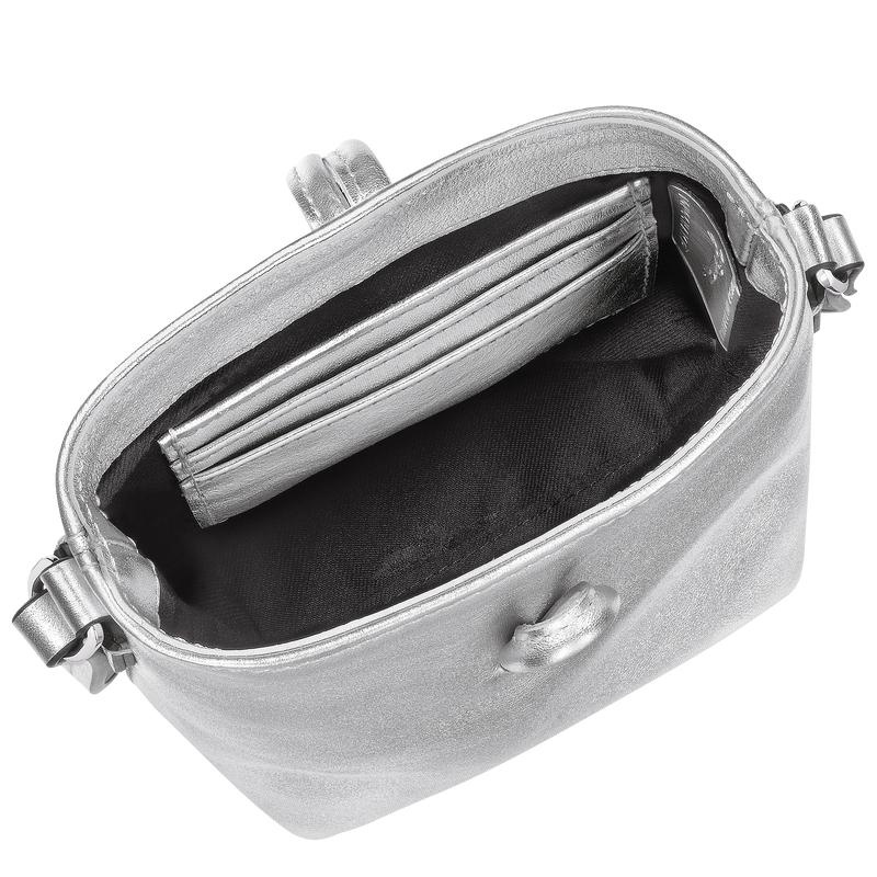 Silver Women's Longchamp Roseau XS Crossbody Bags | 86391-RSGU