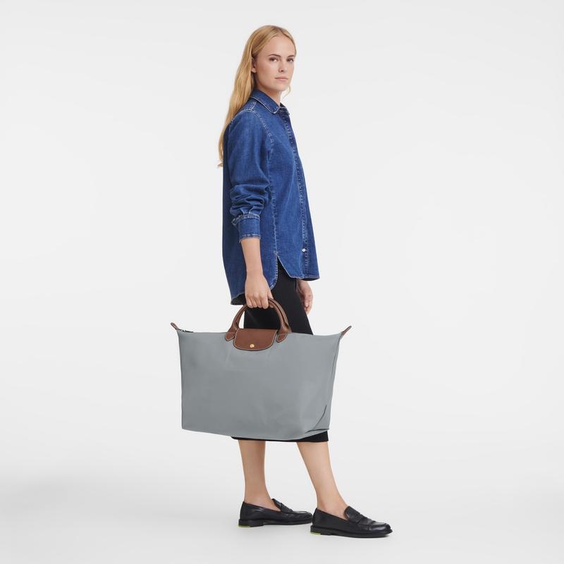 Steel Grey Women's Longchamp Le Pliage Original S Travel Bags | 37289-BCDU