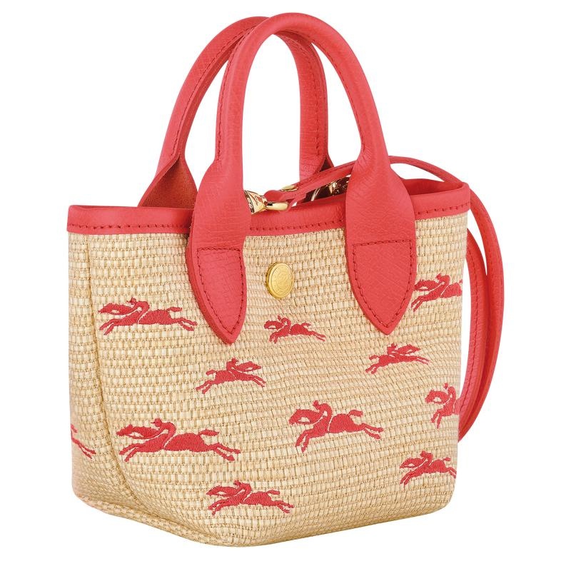 Strawberry Red Women's Longchamp Le Panier Pliage XS Basket Bag | 62148-PUTR