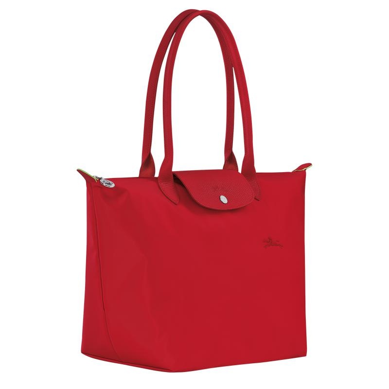 Tomato Red Women's Longchamp Le Pliage Green L Tote Bag | 98701-QULM