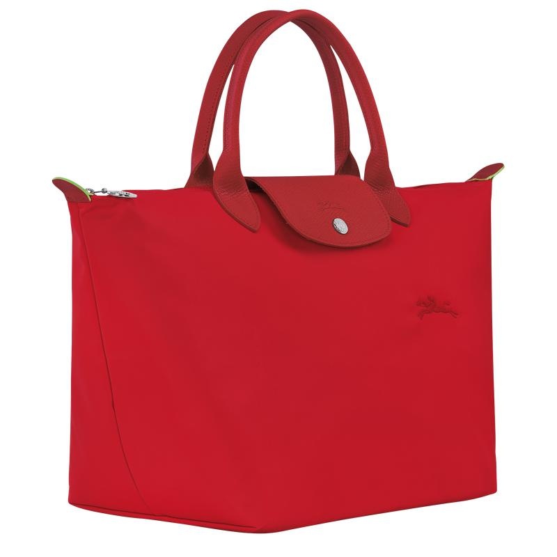 Tomato Red Women's Longchamp Le Pliage Green M Handbags | 34062-SXRA