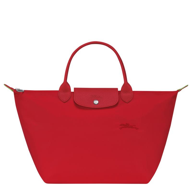 Tomato Red Women\'s Longchamp Le Pliage Green M Handbags | 34062-SXRA
