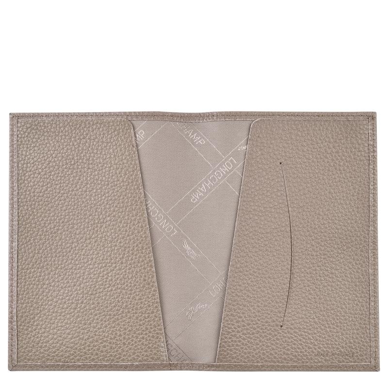 Turtledove Grey Men's Longchamp Le Foulonné Passport cover Passport Bag | 90246-GPKZ