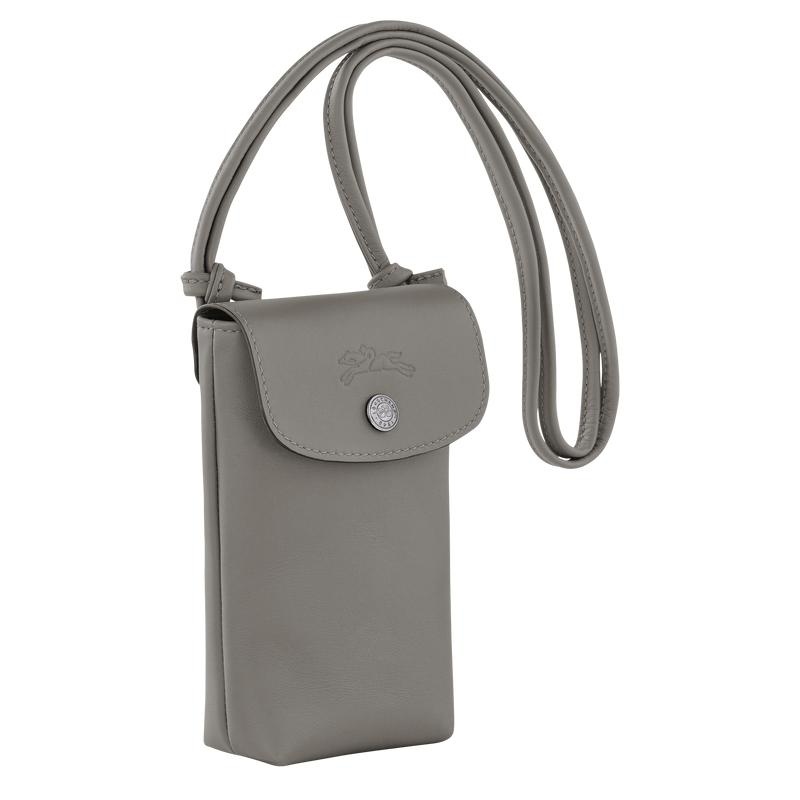 Turtledove Grey Men's Longchamp Le Pliage Xtra with leather lace Phone Case | 72936-OHRX