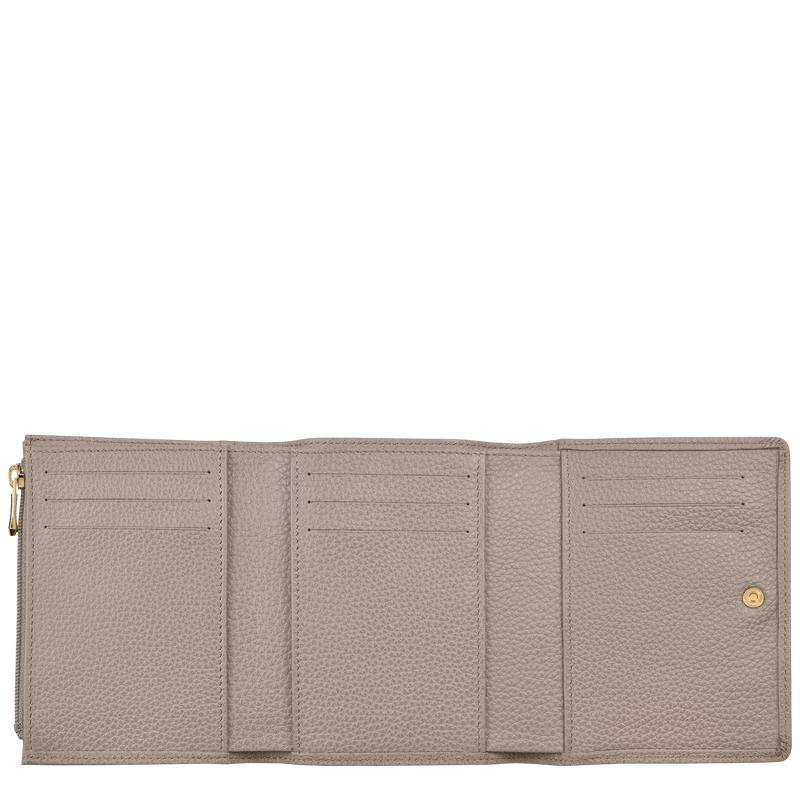 Turtledove Grey Women's Longchamp Le Foulonné Wallets | 98367-ADFI