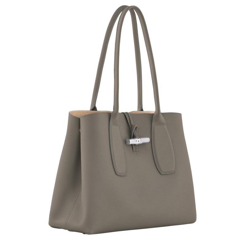 Turtledove Grey Women's Longchamp Roseau L Tote Bag | 34016-LGUP