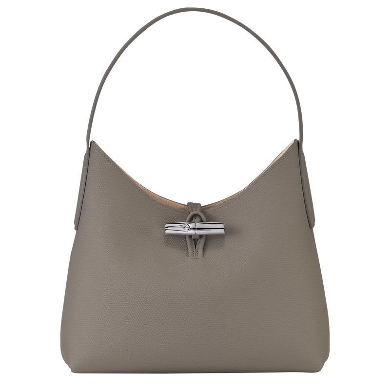 Turtledove Grey Women\'s Longchamp Roseau M Hobo Bags | 13457-DHEA