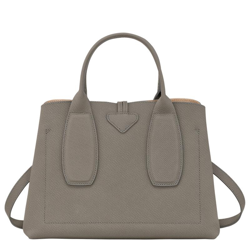 Turtledove Grey Women's Longchamp Roseau M Handbags | 37154-AQFS