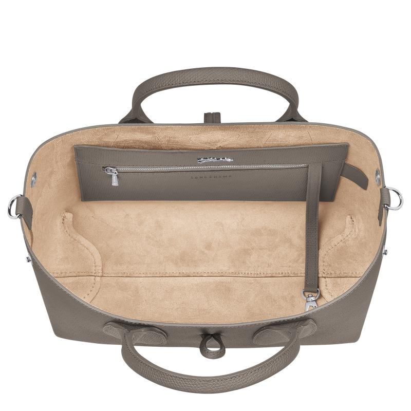 Turtledove Grey Women's Longchamp Roseau M Handbags | 37154-AQFS