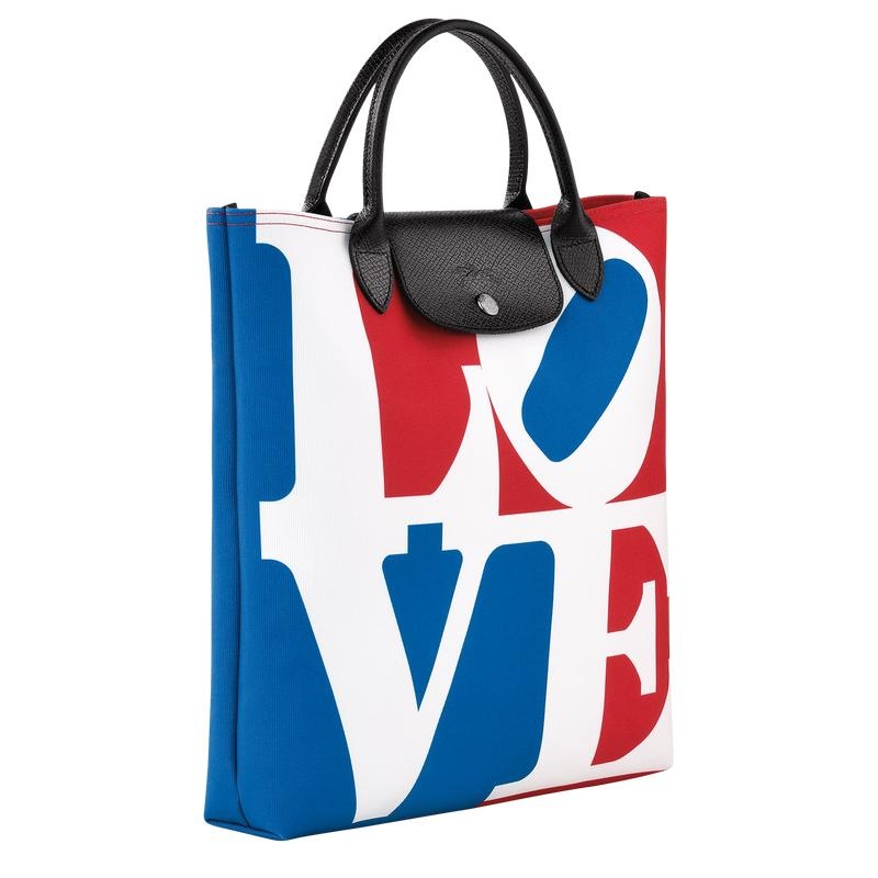 White Men's Longchamp x Robert Indiana L Handbags | 21073-NFYC